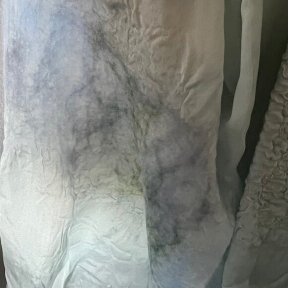 Christa Louise Handmade Silk Wool Greenland Romantic Icy green Scarf Wrap 75"L - Picture 4 of 5